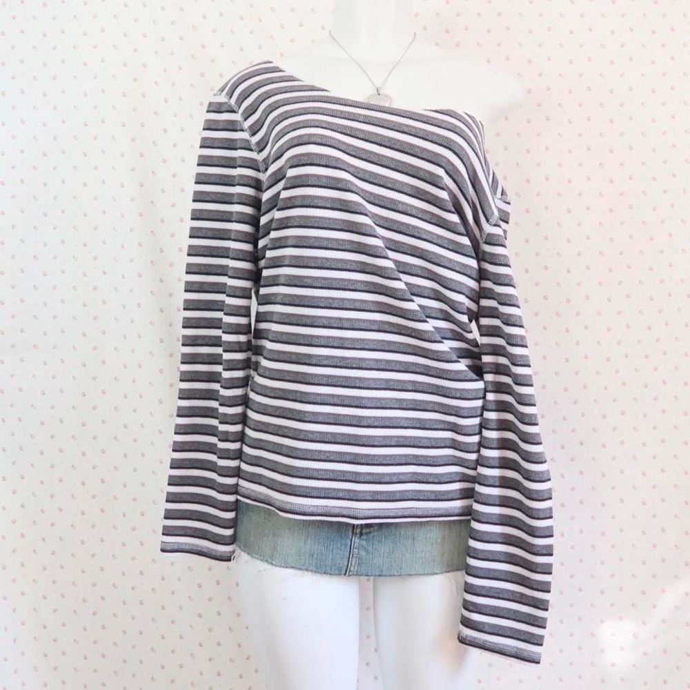 y2k striped thermal top